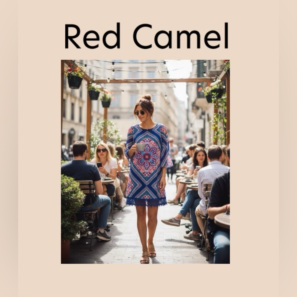 Red Camel Women’s Slit Sleeve Lace Hem Mini Dress Size 5